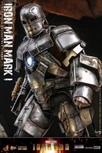 Iron Man Mark I collectible figure by Mythic Toys & Gaming with detailed metallic armor and LED light features