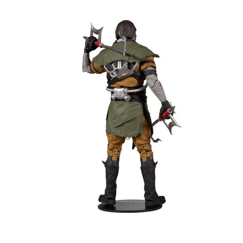 Mythic Toys & Gaming collectible figure of a stealthy warrior in tactical attire from the back