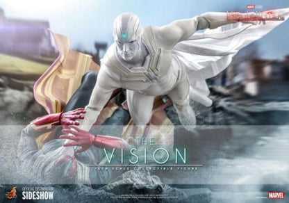 Mythic Toys & Gaming Vision Collectible Figure in White Suit Engaging with Spider-Man Action Scene