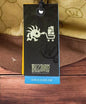 Blizzard Entertainment hang tag with logo and shopping cart design on a textured background